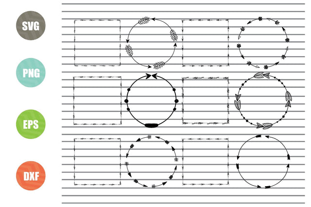 12 Styles Arrow Circle Svg Png Dxf Eps Cut Files SVG Artstoredigital 