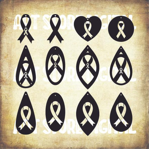 12 Styles Cancer Awareness Earrings Svg, Cancer Earrings SVG, Awareness Ribbon Earrings SVG Files for Silhouette Cameo and Cricut. Cancer Awareness Ribbon Earrings SVG SVG Artstoredigital 