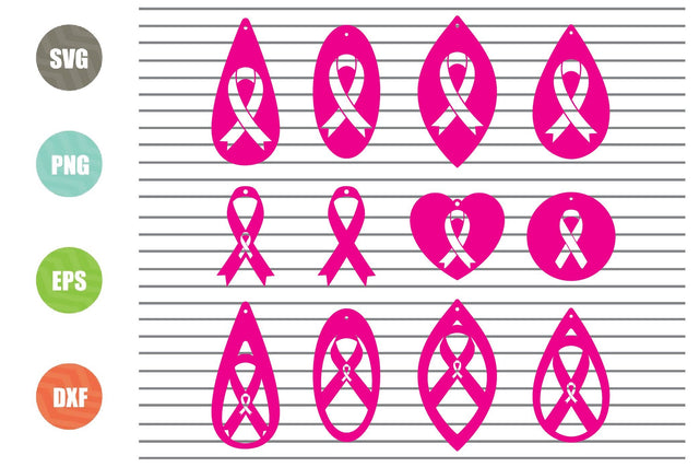 12 Styles Cancer Awareness Earrings Svg, Cancer Earrings SVG, Awareness Ribbon Earrings SVG Files for Silhouette Cameo and Cricut. Cancer Awareness Ribbon Earrings SVG SVG Artstoredigital 