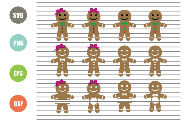 12 Styles Gingerbread Cookies (1) Svg, Gingerman Svg, Gingerbread boy girl clip art, Christmas SVG Cutting File Svg, CriCut Files svg eps png dxf Silhouette cameo SVG Artstoredigital 
