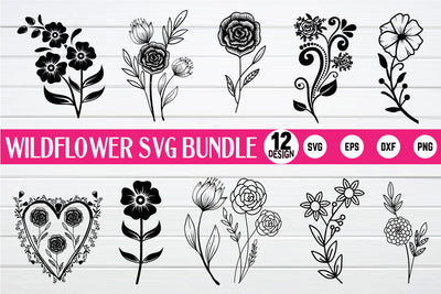 12 wildflowers bundle SVG sk.swapon Roy 