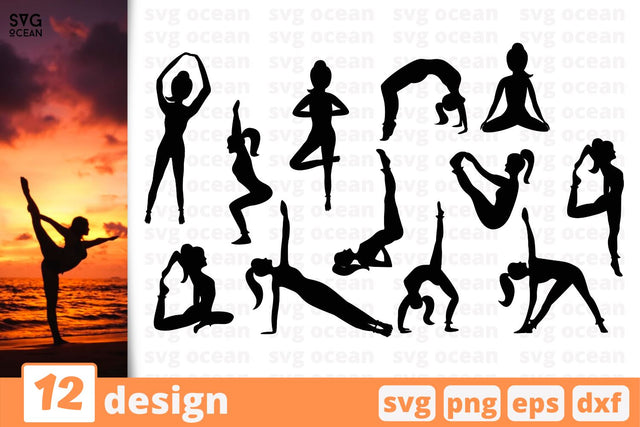12 Yoga designs cricut svg SVG SvgOcean 