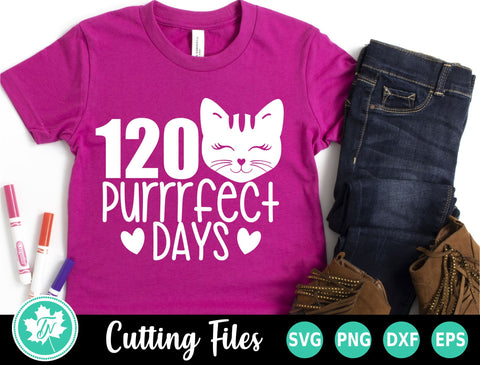 120 Days of School SVG | 120 Purrrfect Days SVG TrueNorthImagesCA 