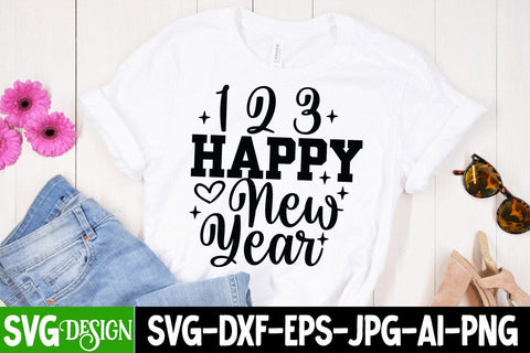 123 Happy New Year SVG Cut File , New Year SVG Cut File SVG BlackCatsMedia 
