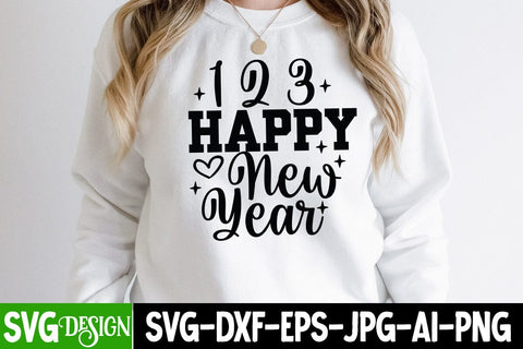 123 Happy New Year SVG Cut File , New Year SVG Cut File SVG BlackCatsMedia 
