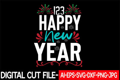 123 Happy New Year Svg cut file SVG Blessedprint 