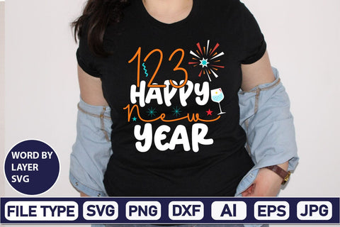 123 Happy New Year SVG Cut File SVG DesignPlante 503 