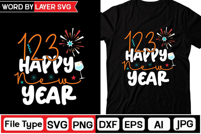 123 Happy New Year SVG Cut File SVG DesignPlante 503 