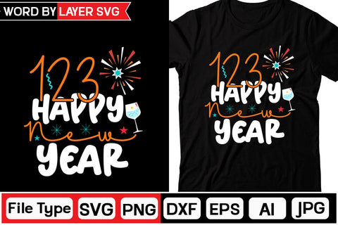 123 Happy New Year SVG Cut File SVG DesignPlante 503 