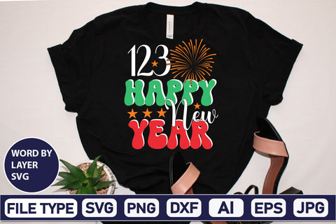 123 Happy New Year SVG Cut File SVGs,Quotes and Sayings,Food & Drink,On Sale, Print & Cut SVG DesignPlante 503 