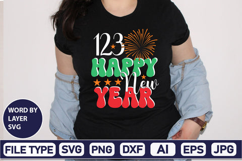 123 Happy New Year SVG Cut File SVGs,Quotes and Sayings,Food & Drink,On Sale, Print & Cut SVG DesignPlante 503 