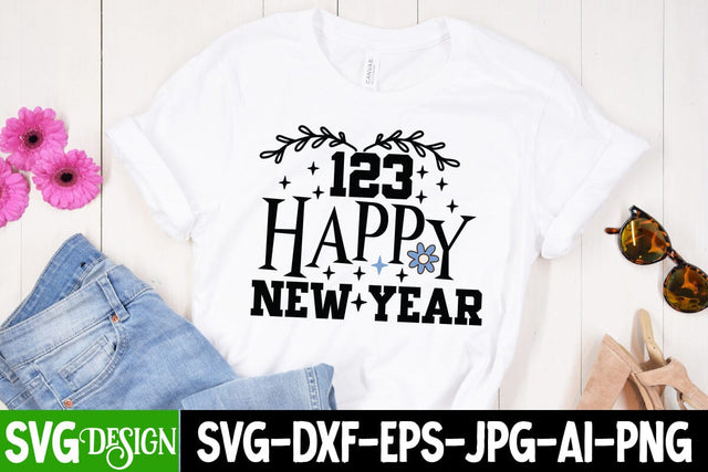 123 Happy New Year SVG Cute File SVG BlackCatsMedia 