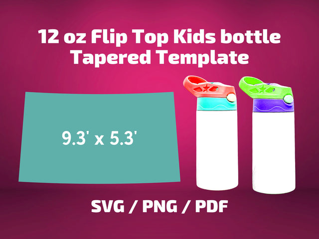 12oz flip top kids tapered tumbler template for sublimation SVG BambinaCreations 
