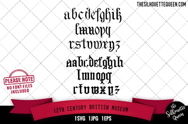 12th Century. British Museum alphabets - ABC letters SVG Loveleen Kaur 