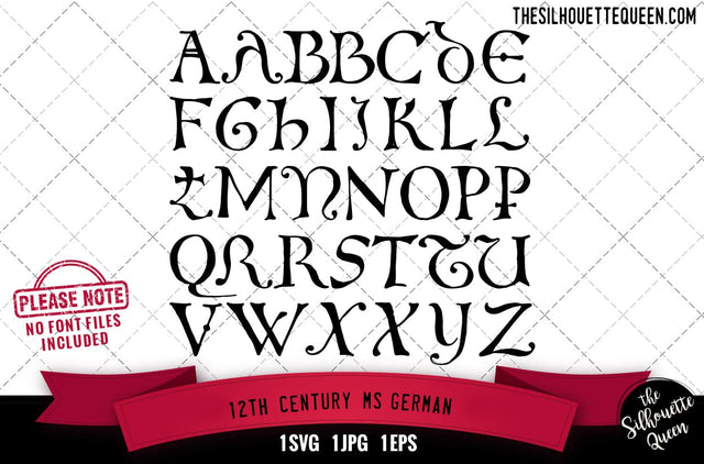 12th Century Ms.German alphabets - ABC letters SVG Loveleen Kaur 