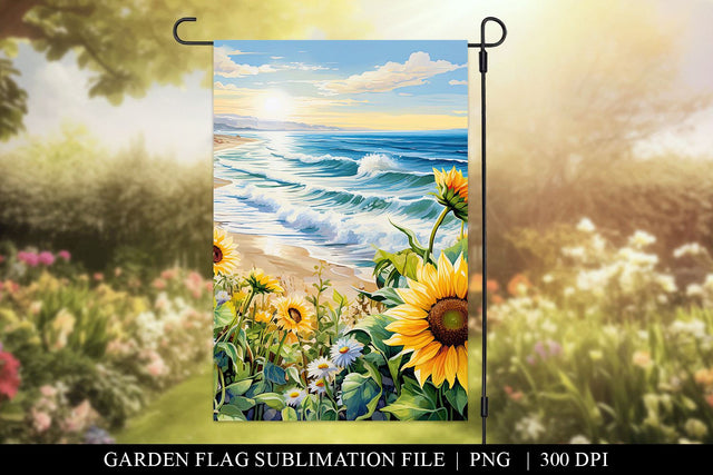 12X18 Garden Flag Sublimation Design, Sunflowers Welcome Sublimation BijouBay 