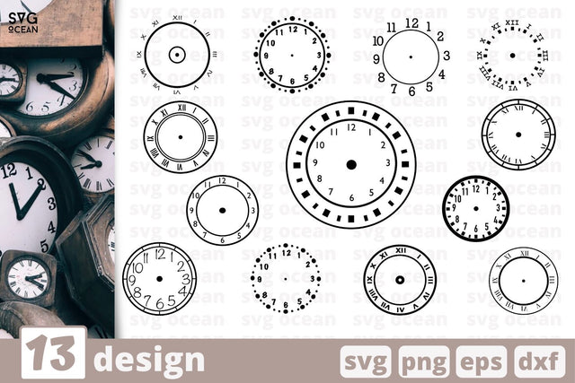 13 Clock designs cricut svg SVG SvgOcean 