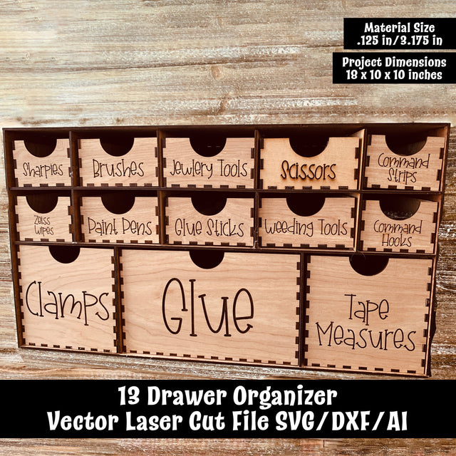 13 Drawer Organizer SVG Design Shark 