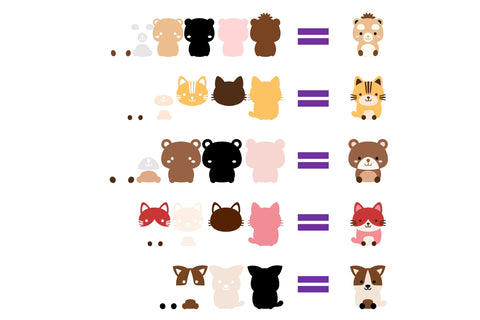 13 kawaii animal designs SVG Digital Gems 