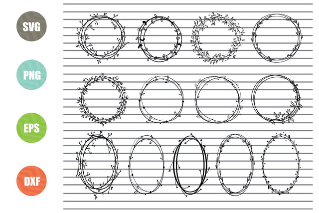13 Styles Circle Laurel Wreath Svg, Flower Wreath SVG, Flower Frame SVG, Svg, Floral Wreath Svg, Flower Svg, Flowers Svg, Silhouette Designs, Floral Svg, Wreath Svg SVG Artstoredigital 