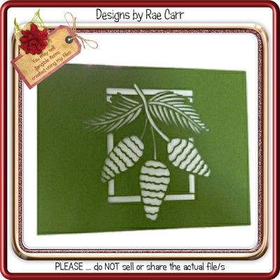136 Christmas Pinecone Card Front SVG Designs by Rae 