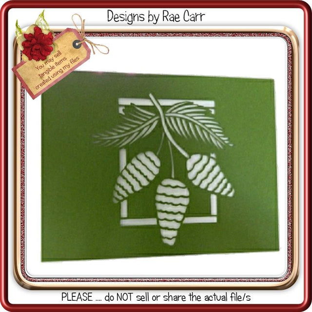 136 Christmas Pinecone Card Front SVG Designs by Rae 
