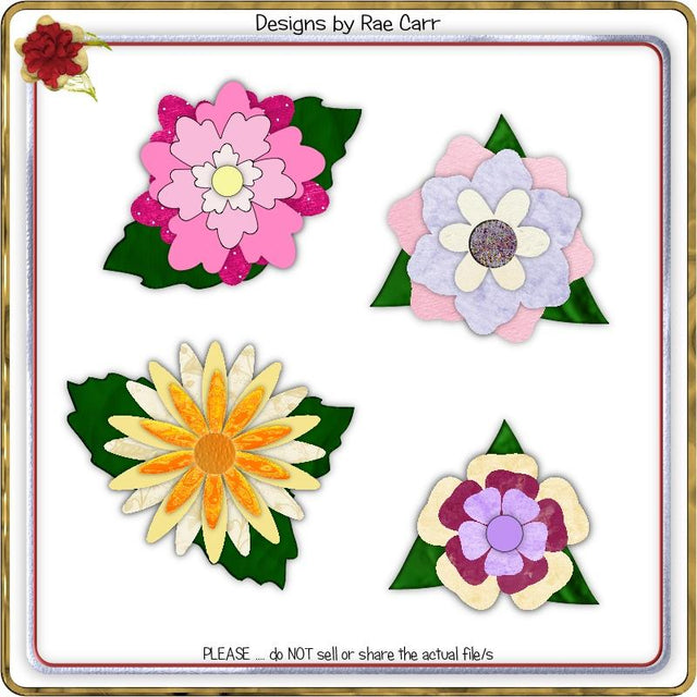 138 Flowers Topper Greeting Card or Vinyl SVG Designs by Rae 