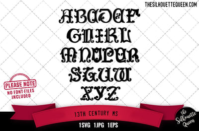 13th Century. MS alphabets - ABC letters SVG Loveleen Kaur 