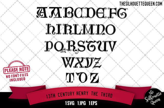 13th Century.Henry the Third alphabets - ABC letters SVG Loveleen Kaur 