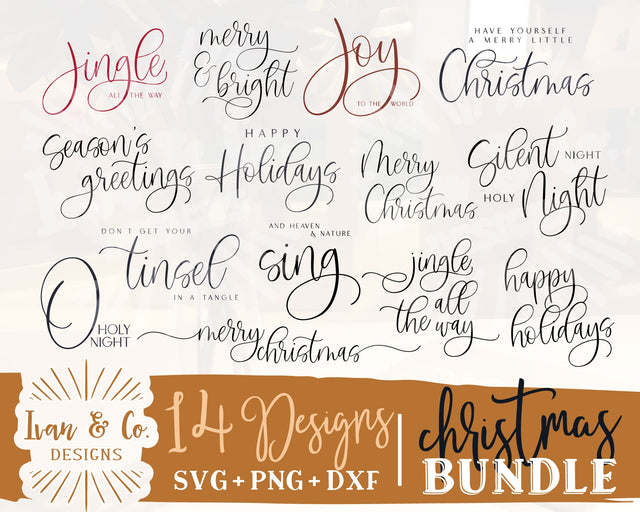 14 Christmas Sign SVG Bundle | Christmas Svg Bundle #6 | Farmhouse Sign Svg | Commercial Use | Cricut | Silhouette | Digital Cut Files | DXF PNG (1326392365) SVG Ivan & Co. Designs 