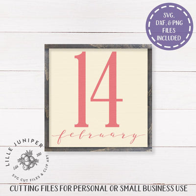 14 February SVG | Valentine's Day svg | Farmhouse Sign Design SVG LilleJuniper 