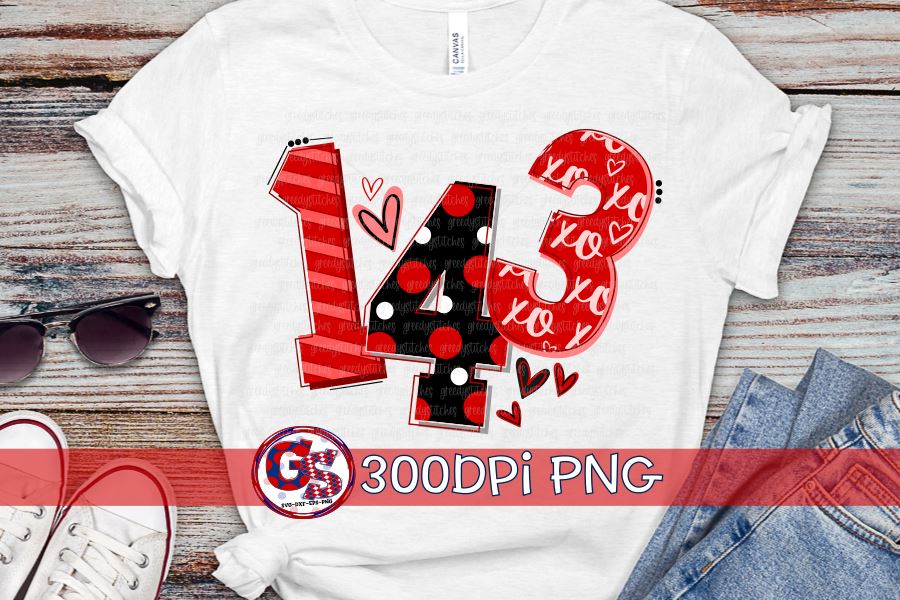 143 Red PNG for Sublimation-Valentine's Day - So Fontsy