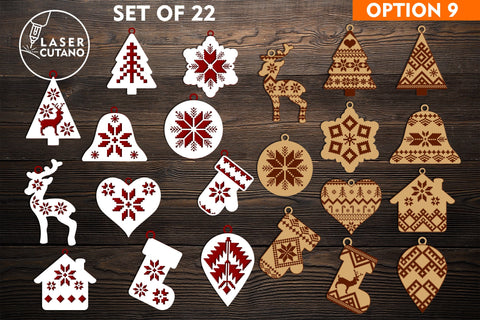 147 CHRISTMAS ORNAMENTS MEGA PACK SVG LaserCutano 