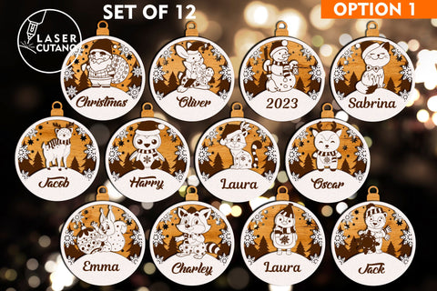 147 CHRISTMAS ORNAMENTS MEGA PACK SVG LaserCutano 