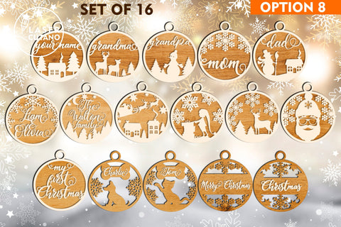 147 CHRISTMAS ORNAMENTS MEGA PACK SVG LaserCutano 
