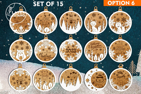 147 CHRISTMAS ORNAMENTS MEGA PACK SVG LaserCutano 