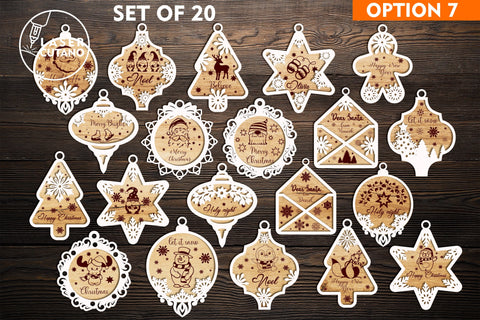 147 CHRISTMAS ORNAMENTS MEGA PACK SVG LaserCutano 