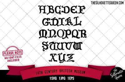 14th Century. British Museum alphabets - ABC letters SVG Loveleen Kaur 