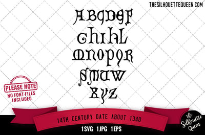 14th Century. Date about 1340 alphabets - ABC letters SVG Loveleen Kaur 