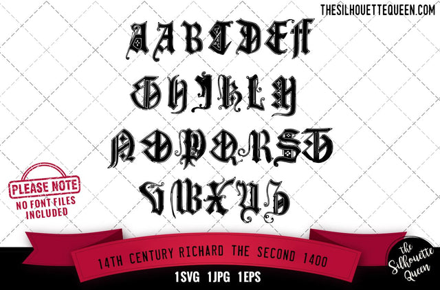 14th Century.Richard the Second 1400 alphabets - ABC letters SVG Loveleen Kaur 