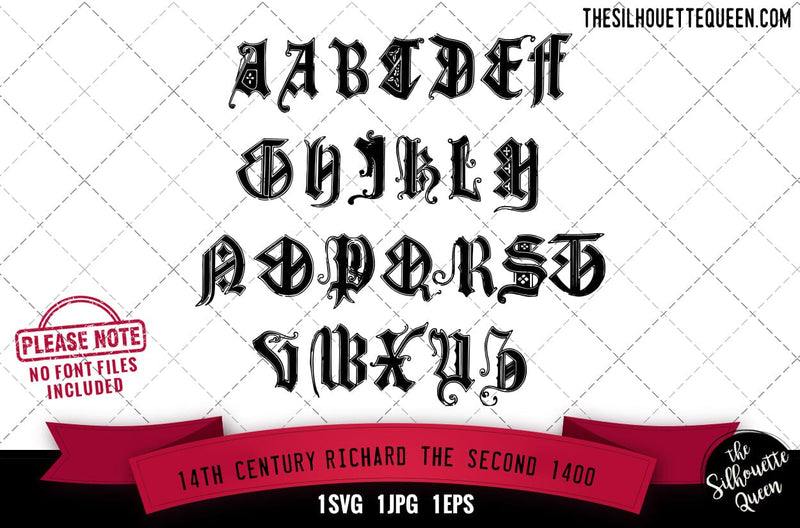 14th Century.Richard the Second 1400 alphabets - ABC letters SVG Loveleen Kaur 