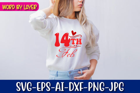 14th Feb Retro Valentine's Day Design SVG Blessedprint 