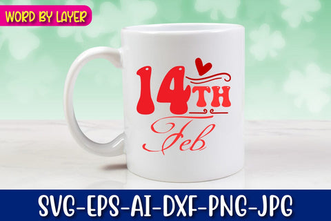 14th Feb Retro Valentine's Day Design SVG Blessedprint 