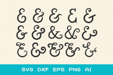 15 Ampersands Bundle SVG DXF PNG SVG TypeFairy 