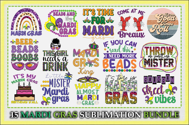 15 Mardi Gras Sublimation Bundle Sublimation Creativeart88 