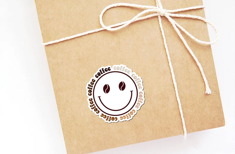 15 Retro Coffee Sticker Bundle, Wavy Coffee Sticker, Coffee Smiley Face ...