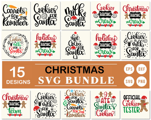 15 Styles Christmas Svg Bundle SVG Artstoredigital 