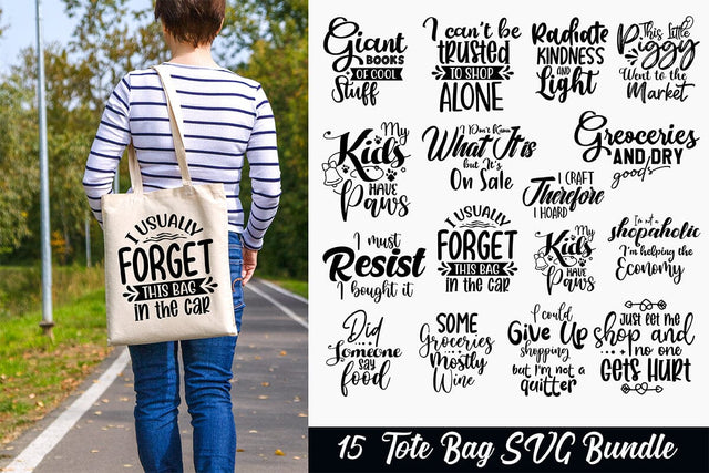 15 Tote Bag SVG Bundle, Shopping Bag SVG SVG orpitasn 