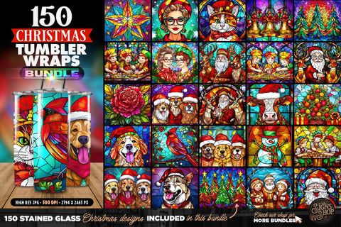 150 MEGA Christmas Bundle | Stained Glas Sublimation The Vintage Signs Shop 
