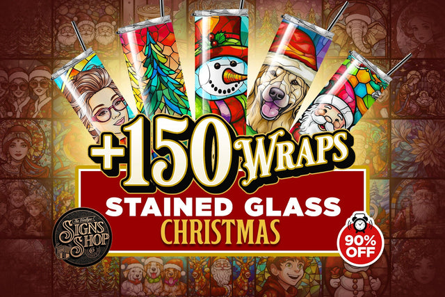 150 MEGA Christmas Bundle | Stained Glas Sublimation The Vintage Signs Shop 